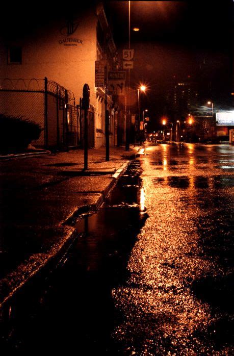 Wet City Street Night Photography Scenery Love Rain