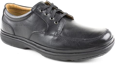 Clarks Mens Wide Fit Swift Mile Black Lace Up Shoes Size 12