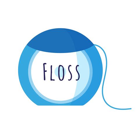 Vector Cartoon Illustration Of Dental Floss For Oral Care Isolated On