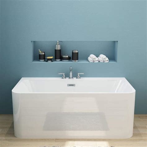 Elegant Showers Bathroom Square Freestanding Bath Tub Acrylic