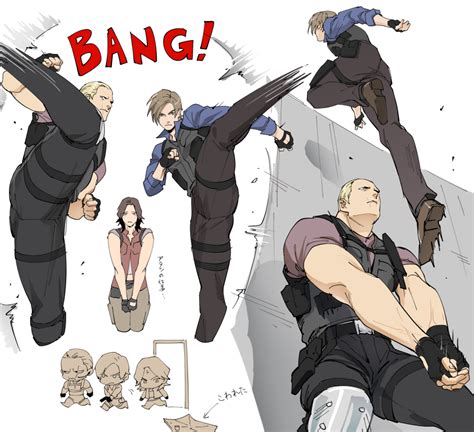 Leon S Kennedy Jack Krauser And Helena Harper Resident Evil And 1 More Drawn By Tatsumi