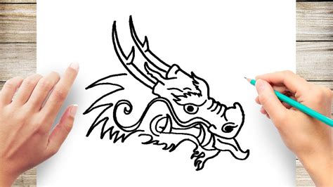 How To Draw A Chinese Dragon Head From Side View Youtube