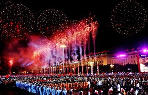 spectacular fireworks erupt over beijing to celebrate china s 60th anniversary of communist rule