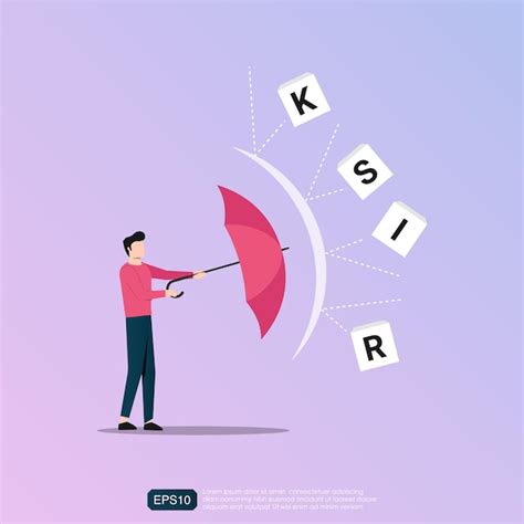 Premium Vector Man Holding Umbrella To Protect Himself From Risk Concept