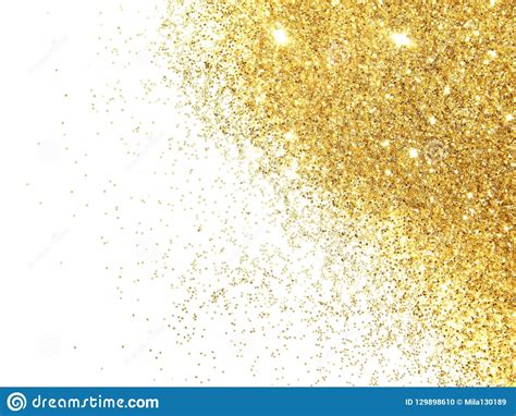 Gold Glitter Sparkles On White Background Beautiful