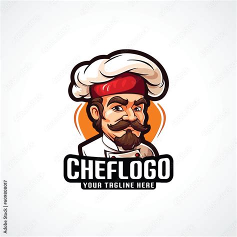 Chef Mascot Logo Design Cook Mascot Logo Design Cook Logo Design Chef Logo Design Stock Vector