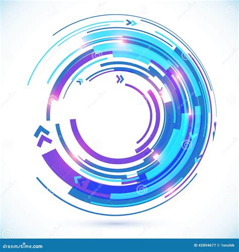 Abstract Vector Blue Techno Spiral Background Stock Vector