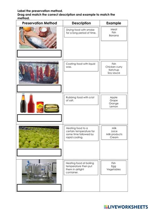 Food Preservation Methods Worksheet States Of Matter Worksheet Matter