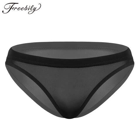 Women Sexy Perspective Panties Black Ultra Silky Seamless Briefs Breathable Temptation Super