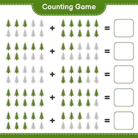 Premium Vector Counting Game Count The Number Of Christmas Tree And