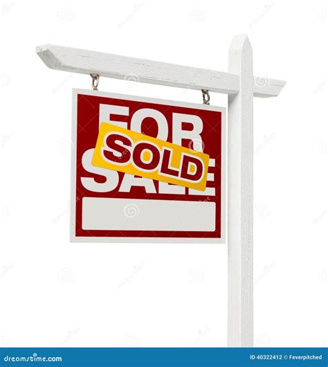Sold For Sale Real Estate Sign With Clipping Path Stock Photo Image
