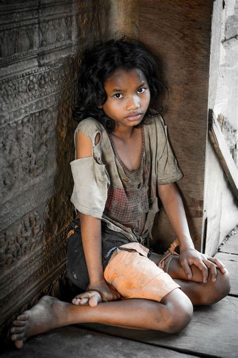 Poor Cambodian Street Girl