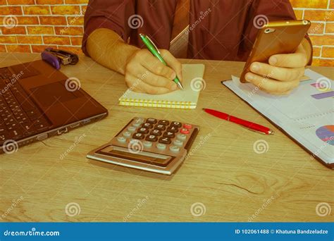 Hands Of Accountant With Calculator And Pen Accounting Background