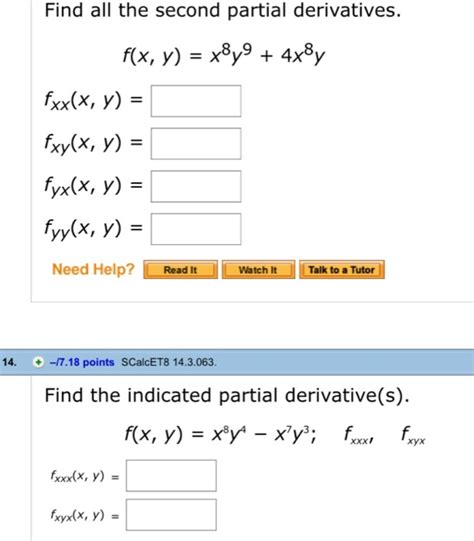 • structured data, review title: Solved: Find All The Second Partial Derivatives. F (x, Y ...