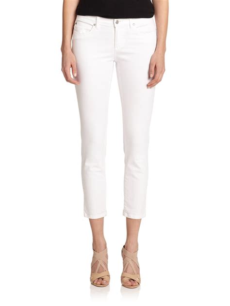 Eileen Fisher System Cropped Skinny Jeans In White Lyst