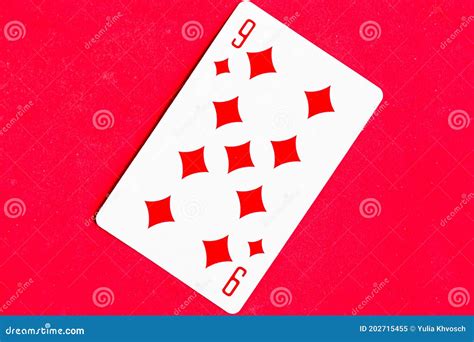 Nine Of Diamonds Playing Card Stock Image Image Of Fortune Isolated