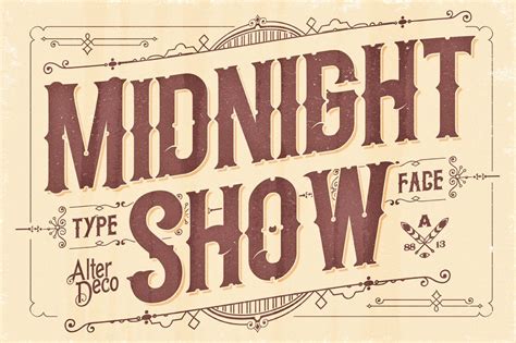 Midnight Show Typeface Vintage Typography Old School Fonts Vintage