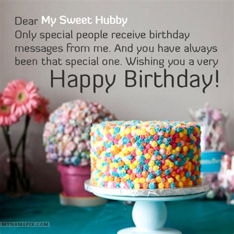 Happy Birthday My Sweet Hubby Cakes Cards Wishes
