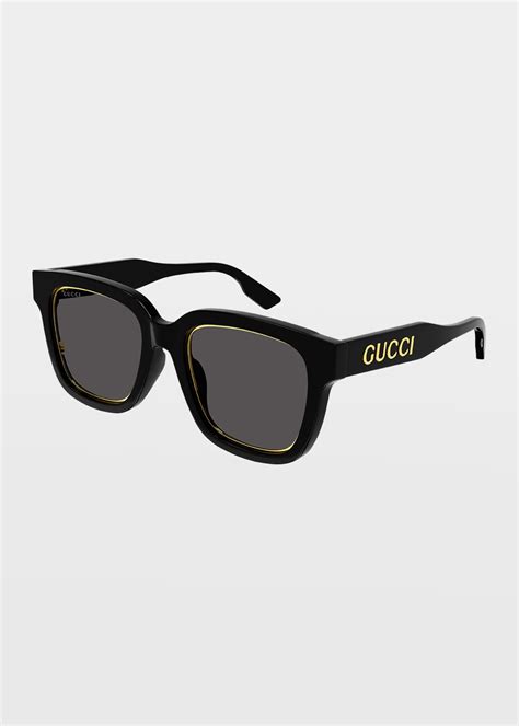 gucci logo square acetate sunglasses bergdorf goodman