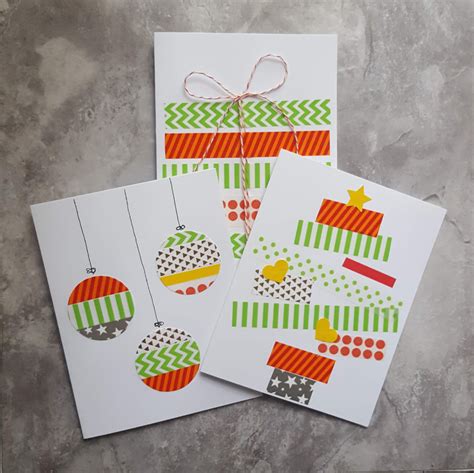 How To Make Washi Tape Christmas Cards Part 2 Fun Christmas Cards