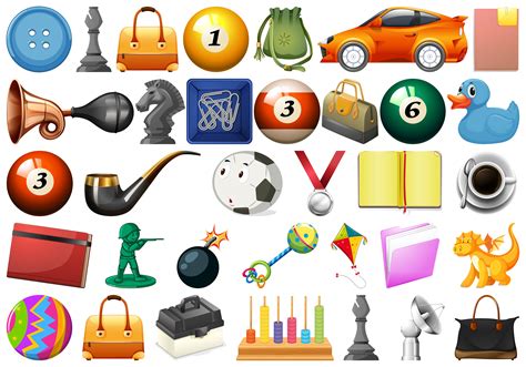 Large Set Of Different Objects 605233 Vector Art At Vecteezy