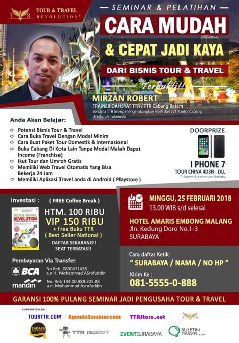 Seminar Tour And Travel Revolution Cara Mudah And Cepat Jadi Kaya Melalui