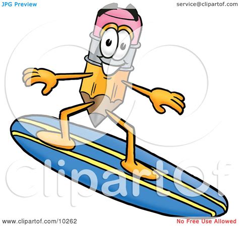 Clipart Picture Of A Pencil Mascot Cartoon Character