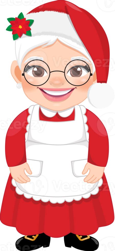 Cute Mrs Claus Standing And Smilling Cartoon Character Png 19838518 Png