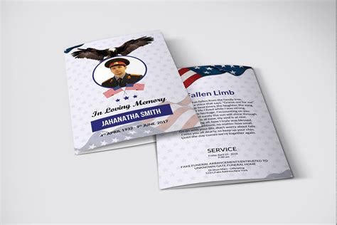Funeral Program Template Military Army
