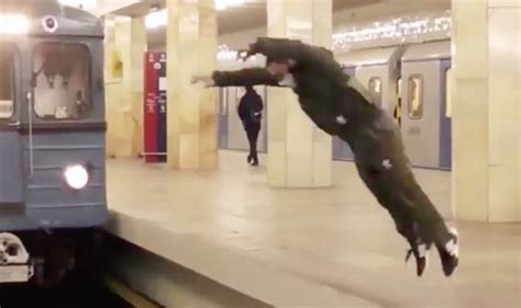 Man Jumps In Front Of Speeding Train In Moscow And What Happens Next