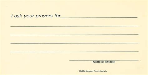 Prayer Request Card Pkg Of 25 Cokesbury