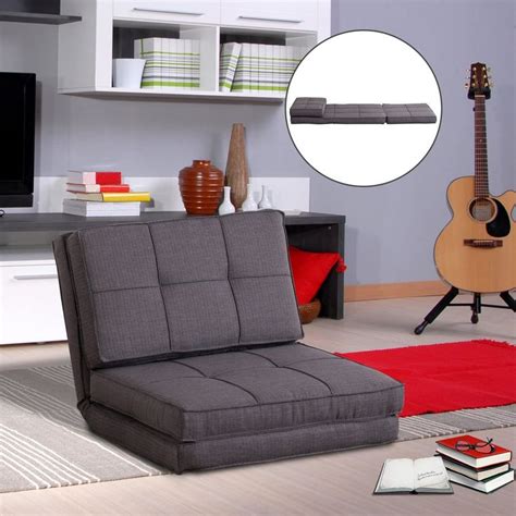 Its minimal design, with single block color cushions, a reinforced oak frame, and two large pillows, will easily fit into any home, dorm, or office decor. Homcom Single Sofa Bed Fold Out Guest Chair Foldable Futon ...
