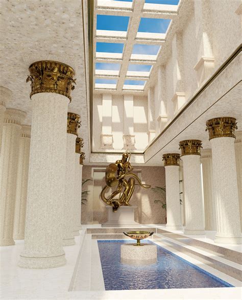 Ancient Interior Design Creative Digital Image Greek Style Home