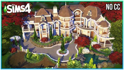 Circle Drive Mansion No Cc Sims 4 Speed Build Kate Emerald Youtube