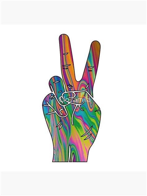 Psychedelic Peace Hand Sign Language Poster By Clojamila Redbubble