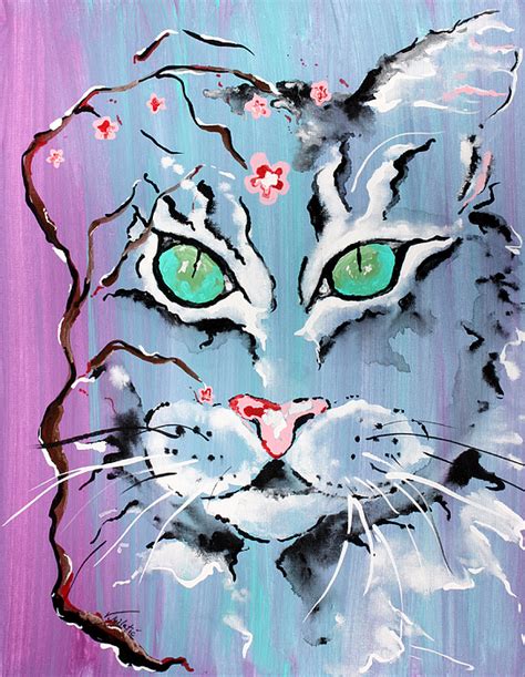 Turquoise Eyes Cat Animal Art By Valentina Miletic By Valentina Miletic