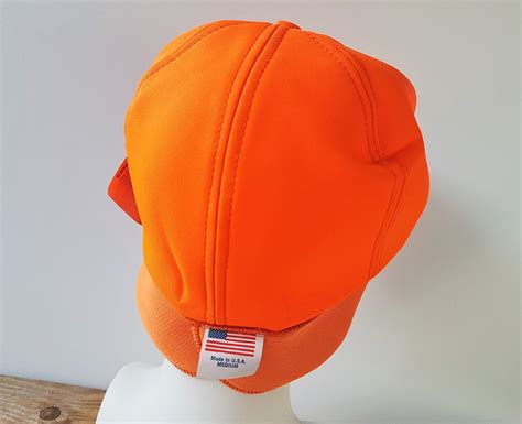 Vintage Blaze Orange Neon Hunting Ear Flap Trapper Hat Medium Etsy
