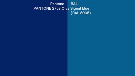 Pantone 2758 C Vs Ral Signal Blue Ral 5005 Side By Side Comparison