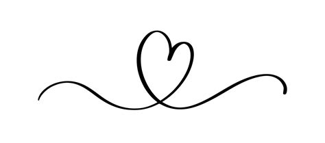 Heart And Love Swirl Divider Hand Drawn Sketch Doodle Style