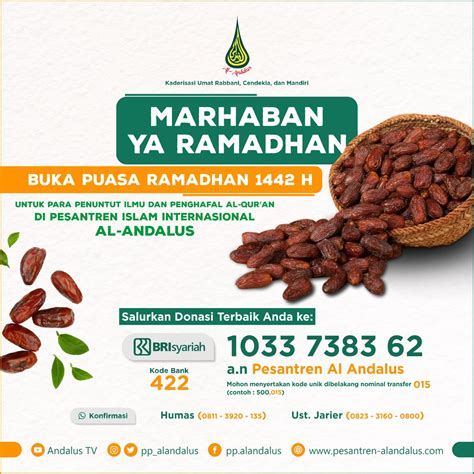 Donasi Program Buka Puasa Ramadhan 1442 H Pesantren Islam