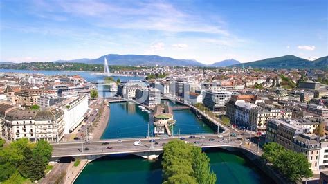 4K Aerial footage of Geneva city in Switzerland -UHD Stock Footage,#Geneva#city#Aerial#footage 