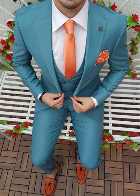 Buy Men Suits Luxury Designer Sky Blue Suits Piece Suits Online In