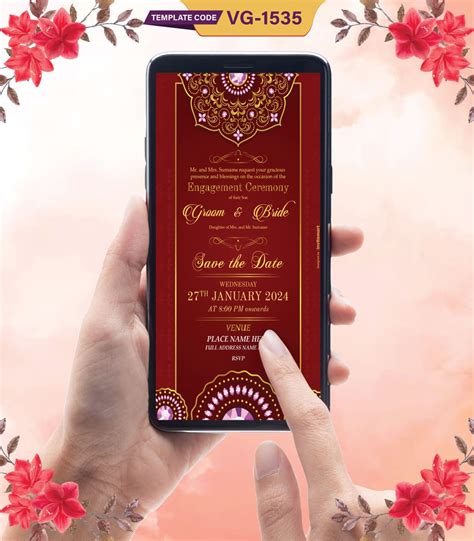 Indian Engagement Ceremony Invitation Card Best Ring Ceremony Card