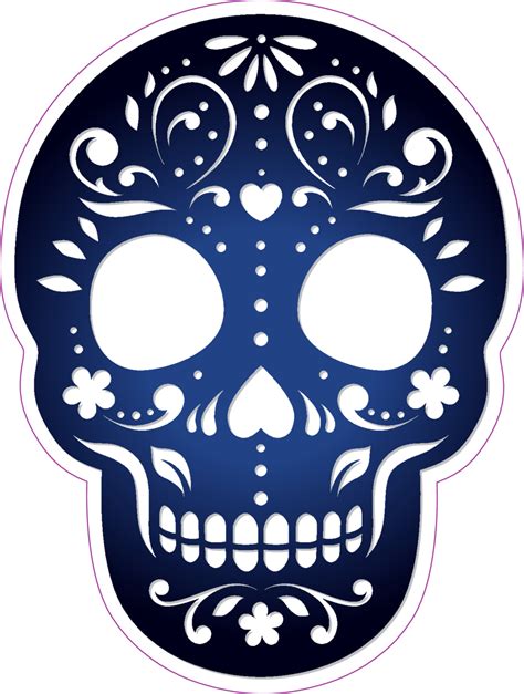 Decorative Ornamental Sugar Skull Silhouette Sticker