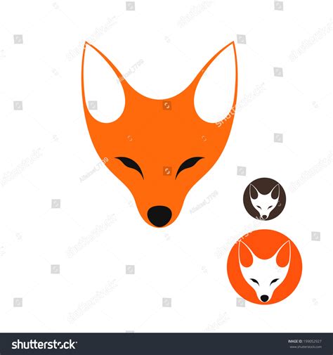 Fox Icon Set Isolated On White Background Stock Vector Illustration