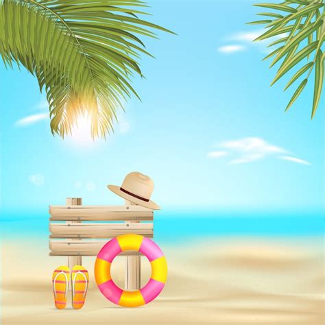 Diseño De Vectores De Playa De Verano Ilustración De Vector De Verano