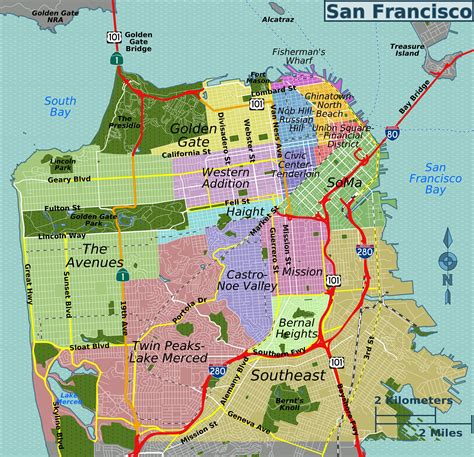 la calle san francisco mapa callejero de san francisco de california california usa
