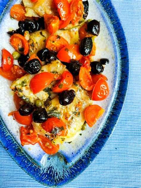 Mediterranean Style Cod Fillets With Olives And Capers Sugarlovespices
