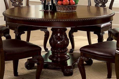 Bellagio Brown Cherry Round Pedestal Dining Table From Furniture Of