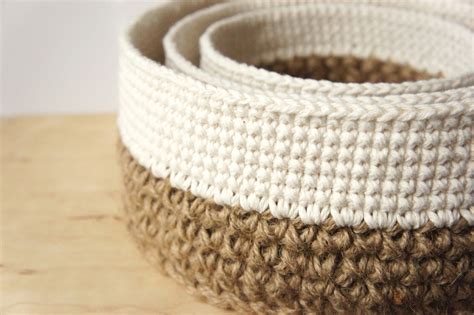Round Jute And Cotton Stacking Baskets Jakigu Crochet Pattern Jakigu